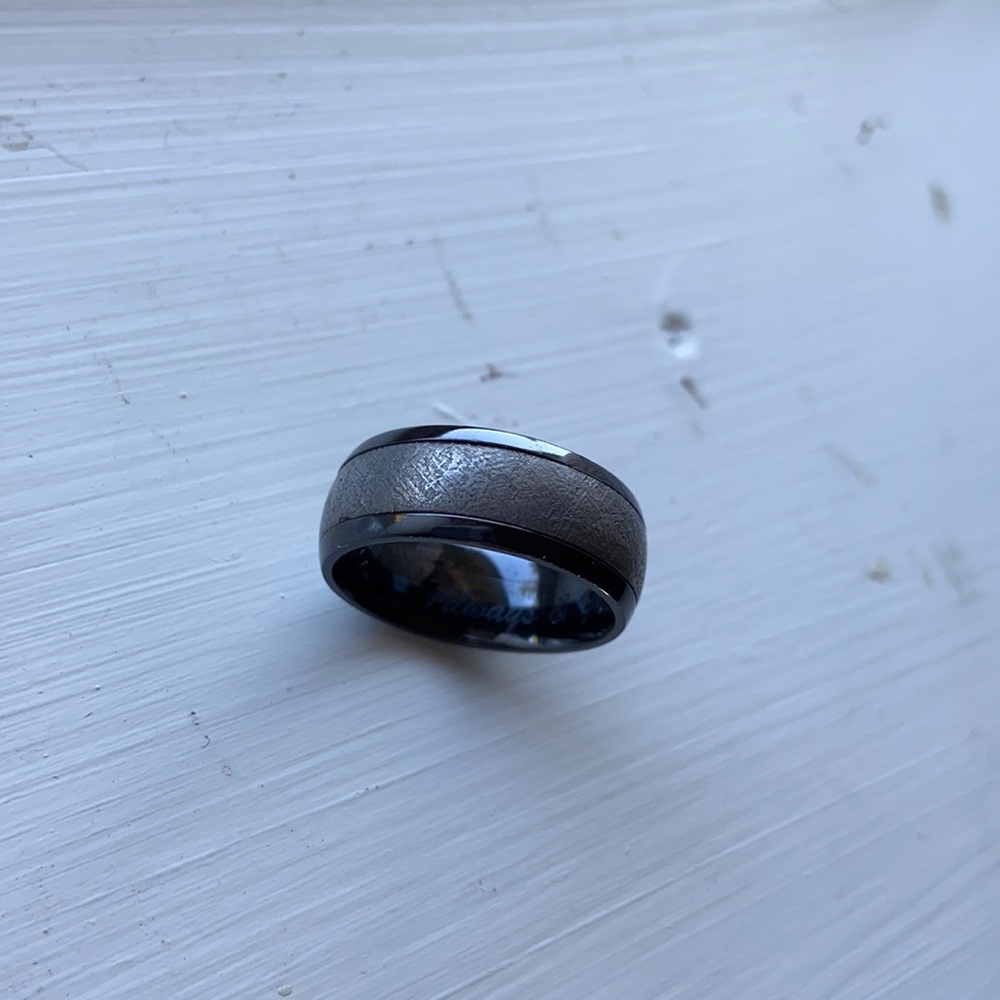 Gibeon Meteorite Black Zirconium 8mm Wedding Band